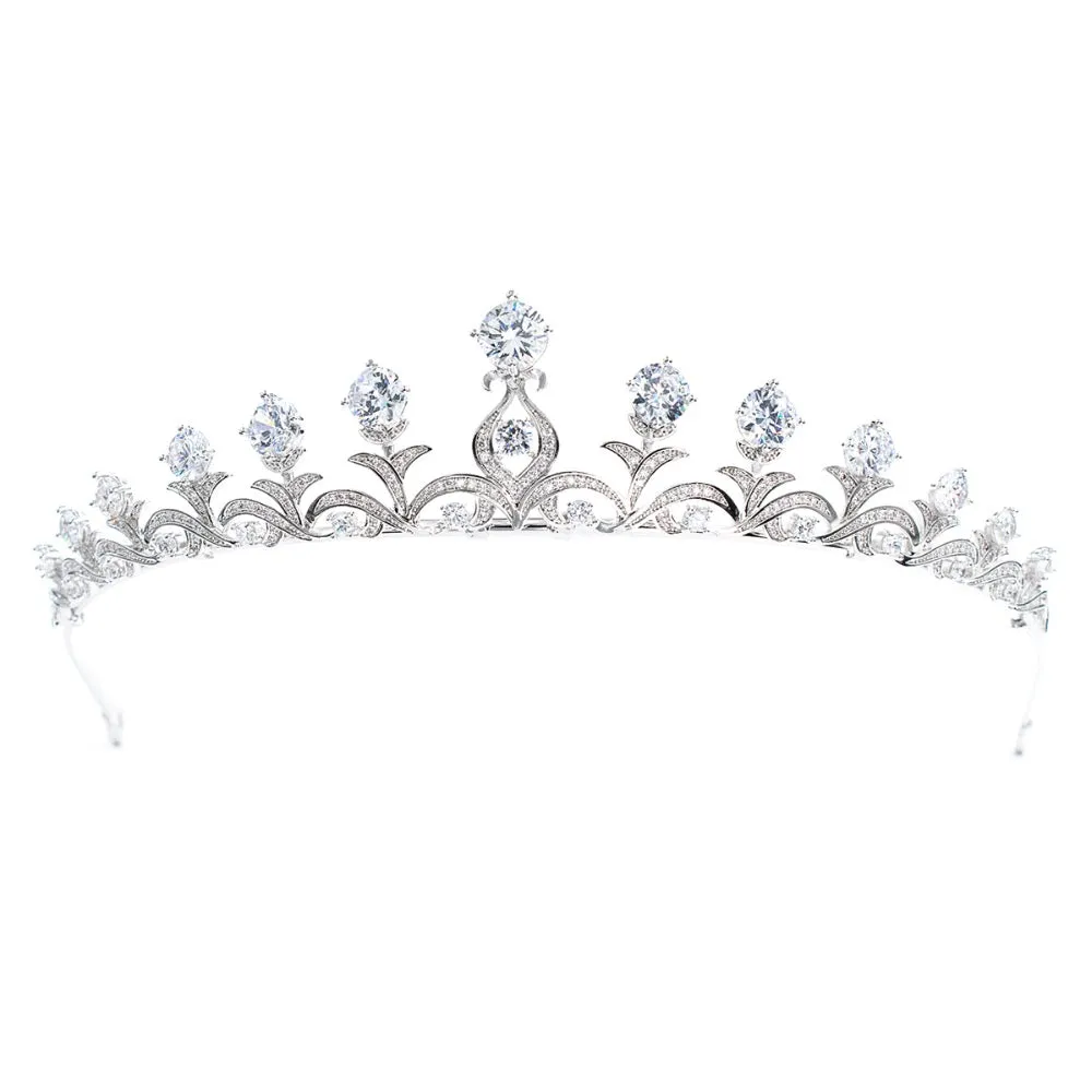 Cubic zircon wedding  bridal royal tiara diadem crown CH10030