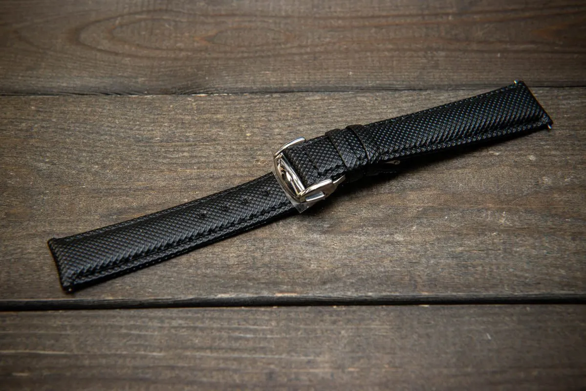 Sailcloth quick-release watch strap for Omega watches with Omega style clasp. Watch lugs: 22x20 mm, 21x20 mm, 20x18 mm, 19x18 mm